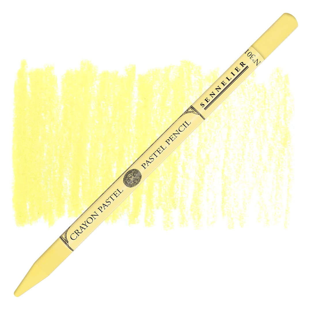 Open in modal - Sennelier Woodless Pastel Pencil - Cadmium Yellow Light Hue, pencil and swatch
