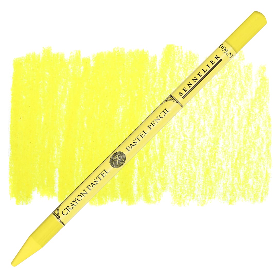 Open in modal - Sennelier Woodless Pastel Pencil - Lemon Yellow, pencil and swatch