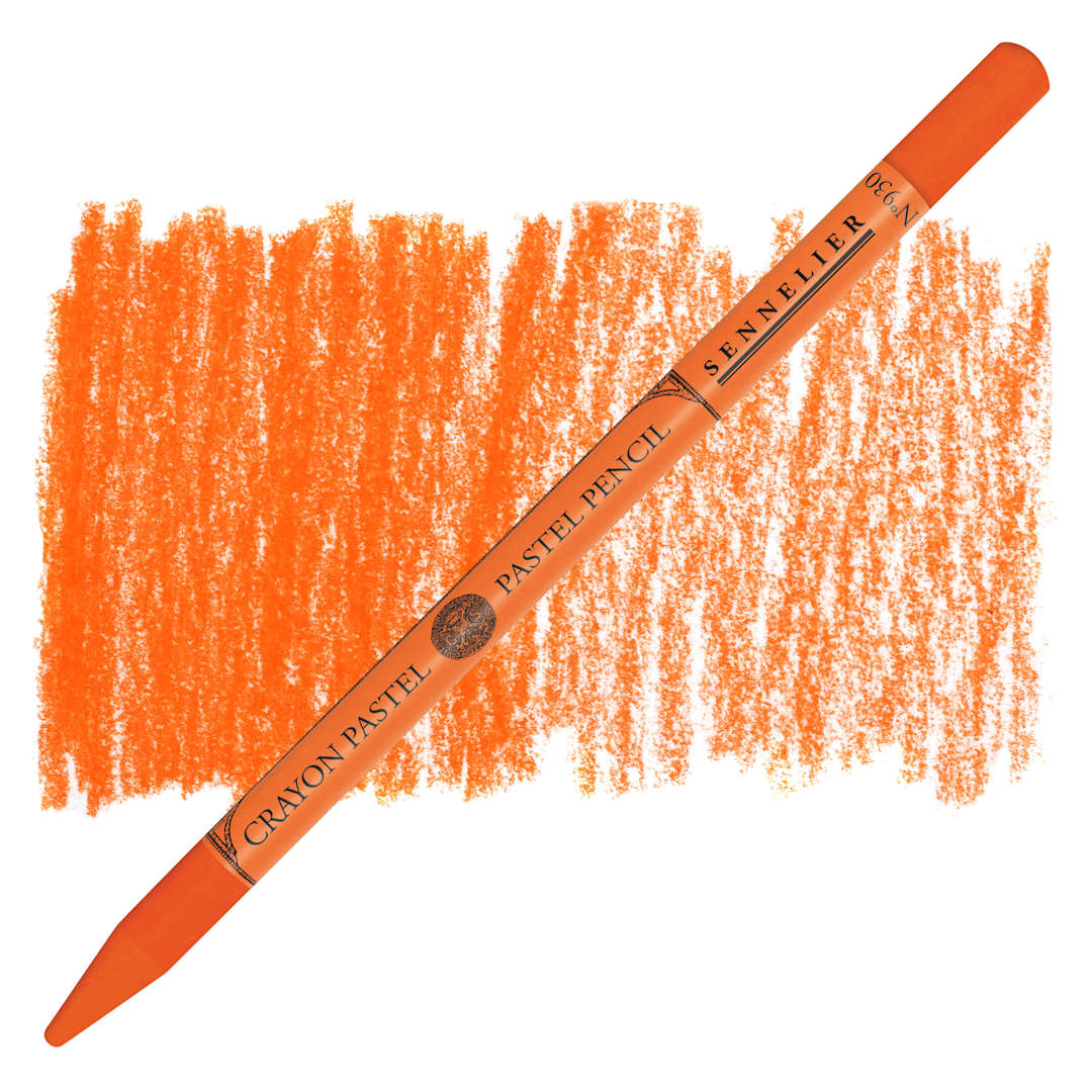 Open in modal - Sennelier Woodless Pastel Pencil - Nasturtium Orange, pencil and swatch