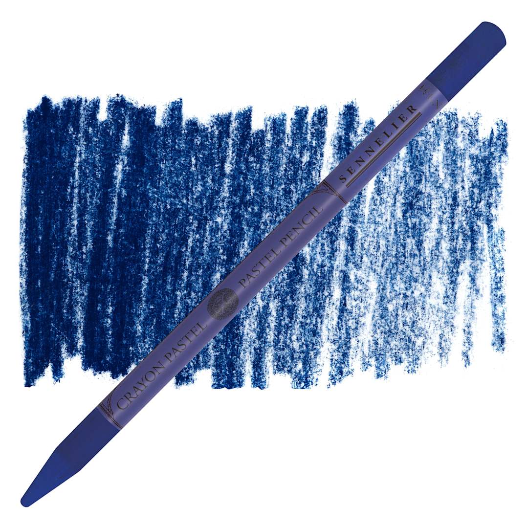 Open in modal - Sennelier Woodless Pastel Pencil - Indigo Blue, pencil and swatch