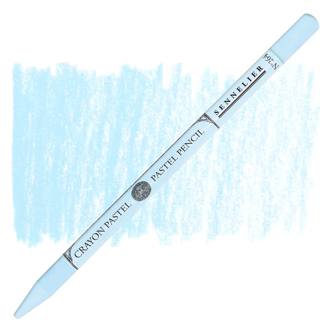 Open in modal - Sennelier Woodless Pastel Pencil - Cerulean Blue Light Hue, pencil and swatch