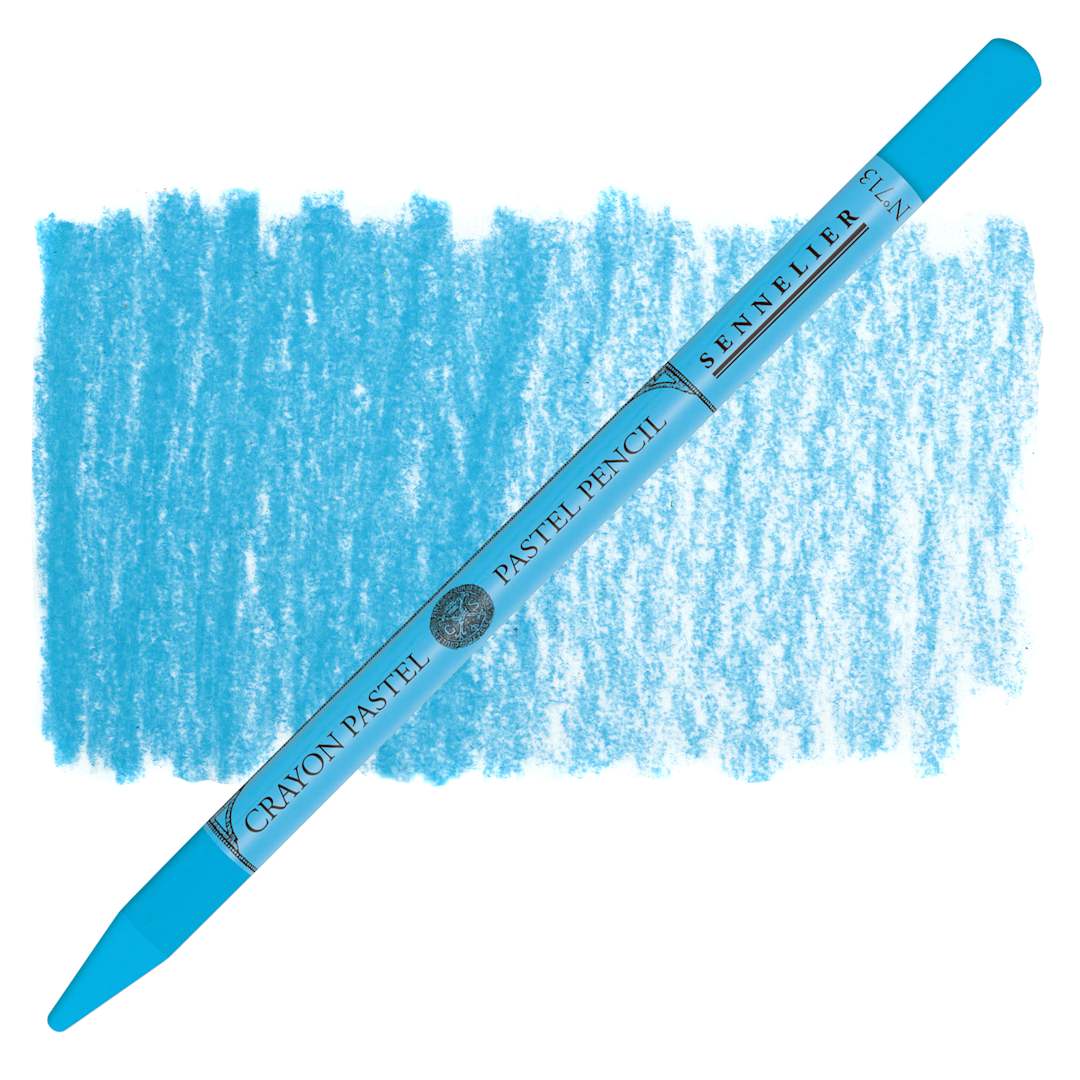 Open in modal - Sennelier Woodless Pastel Pencil - Steel Blue, pencil and swatch