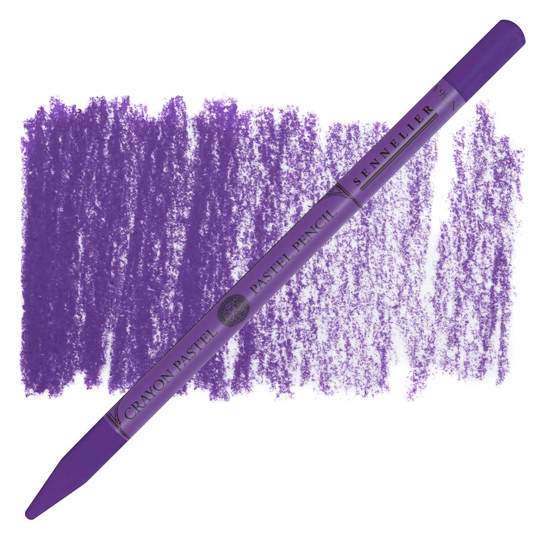 Open in modal - Sennelier Woodless Pastel Pencil - Cobalt Violet Hue, pencil and swatch