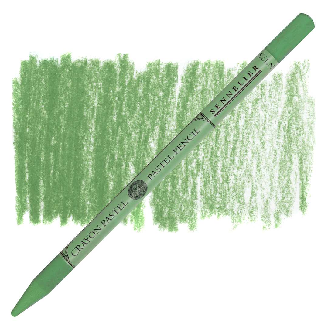 Open in modal - Sennelier Woodless Pastel Pencil - Moss Grey Green, pencil and swatch