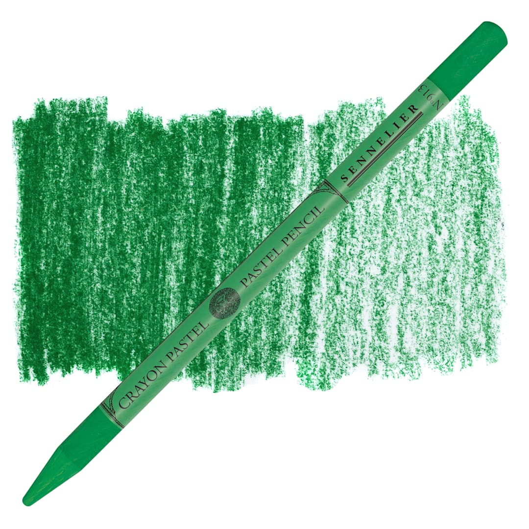 Open in modal - Sennelier Woodless Pastel Pencil - Forest Green, pencil and swatch