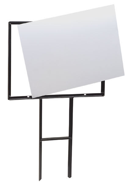 Open in modal - White Styrene Sign Blanks - Sign Blank partially inserted in holder (not included)