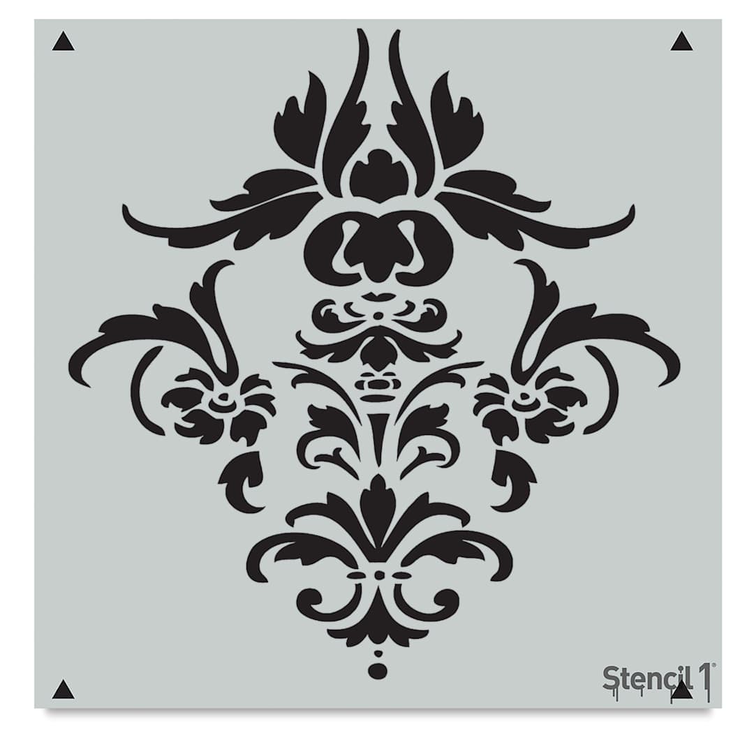 Open in modal - Stencil1 Stencil - Damask, Repeat Pattern, 11'' x 11''