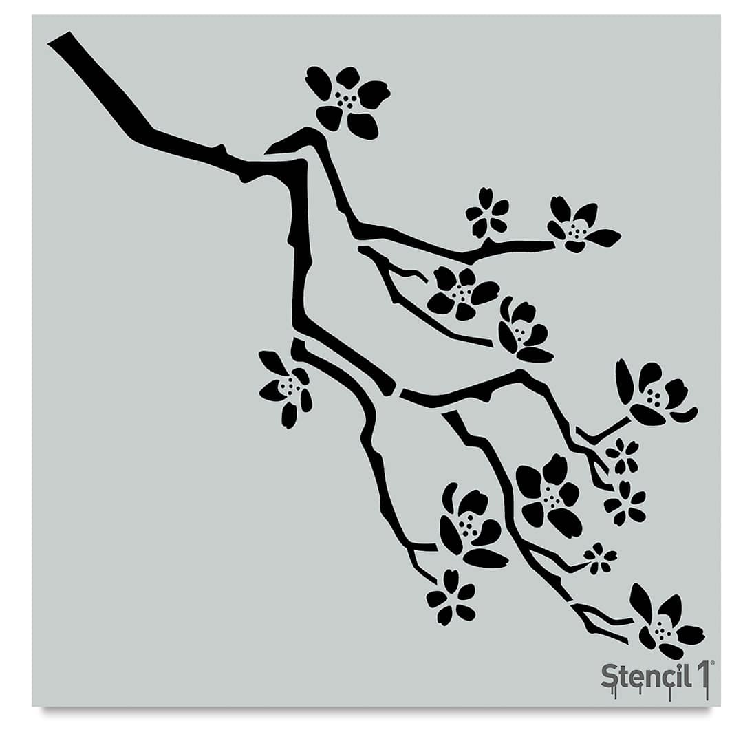 Open in modal - Stencil1 Stencil - Cherry Blossom, 11'' x 11''