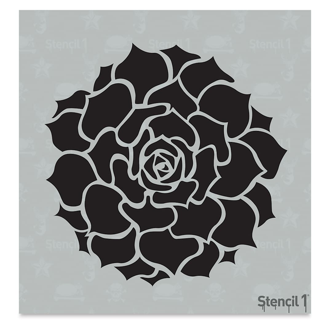 Open in modal - Stencil1 Stencil - Top view of Succulent Hens and Chicks Stencil