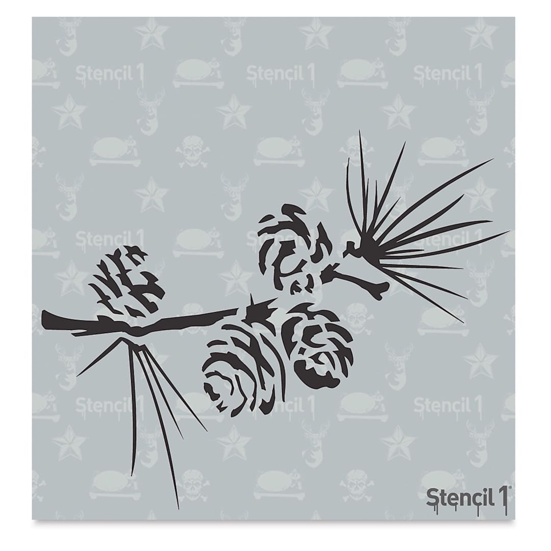 Open in modal - Stencil1 Stencil - Pine Branch, 5-3/4'' x 6''
