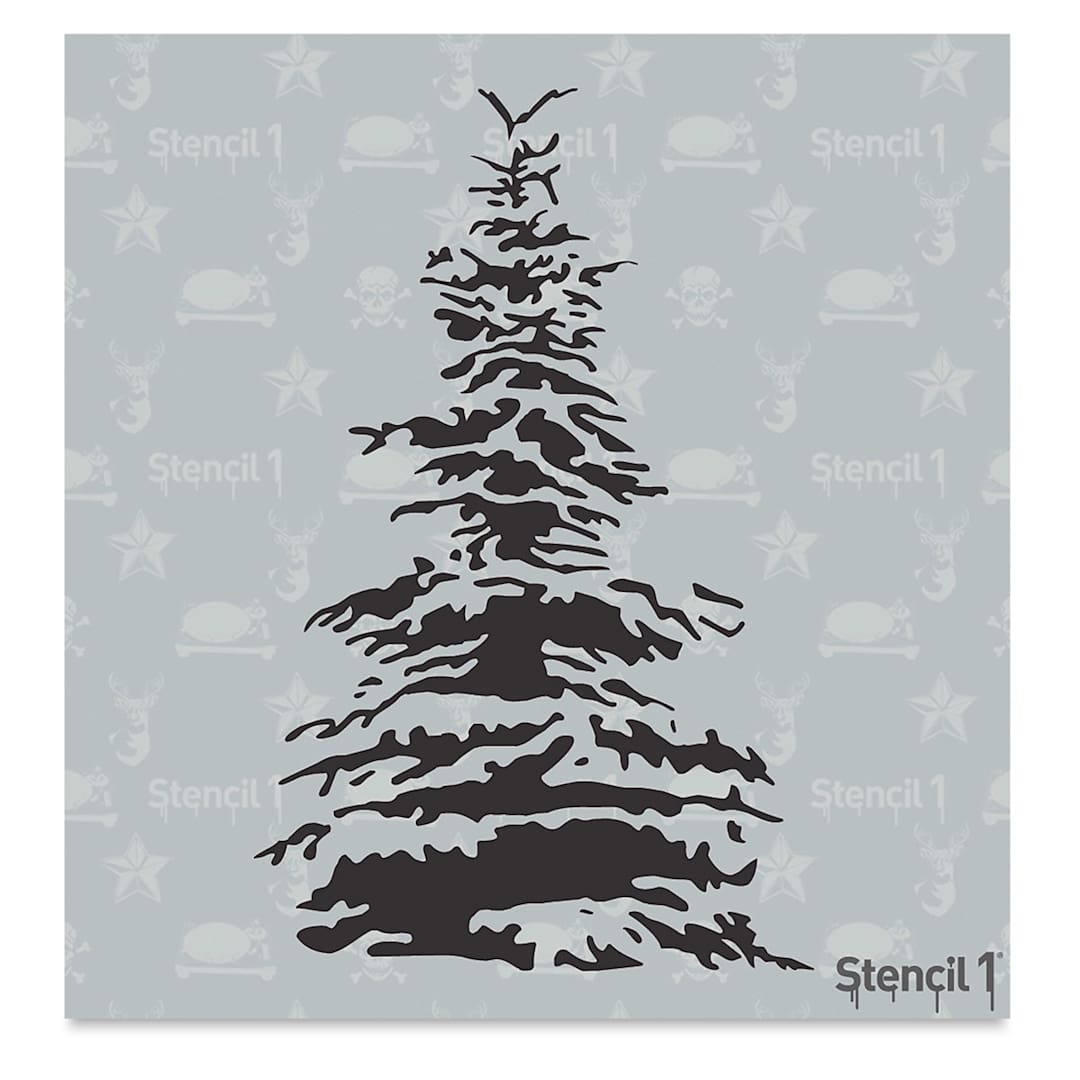 Open in modal - Stencil1 Stencil - Snowy Pine, 5-3/4" x 6"