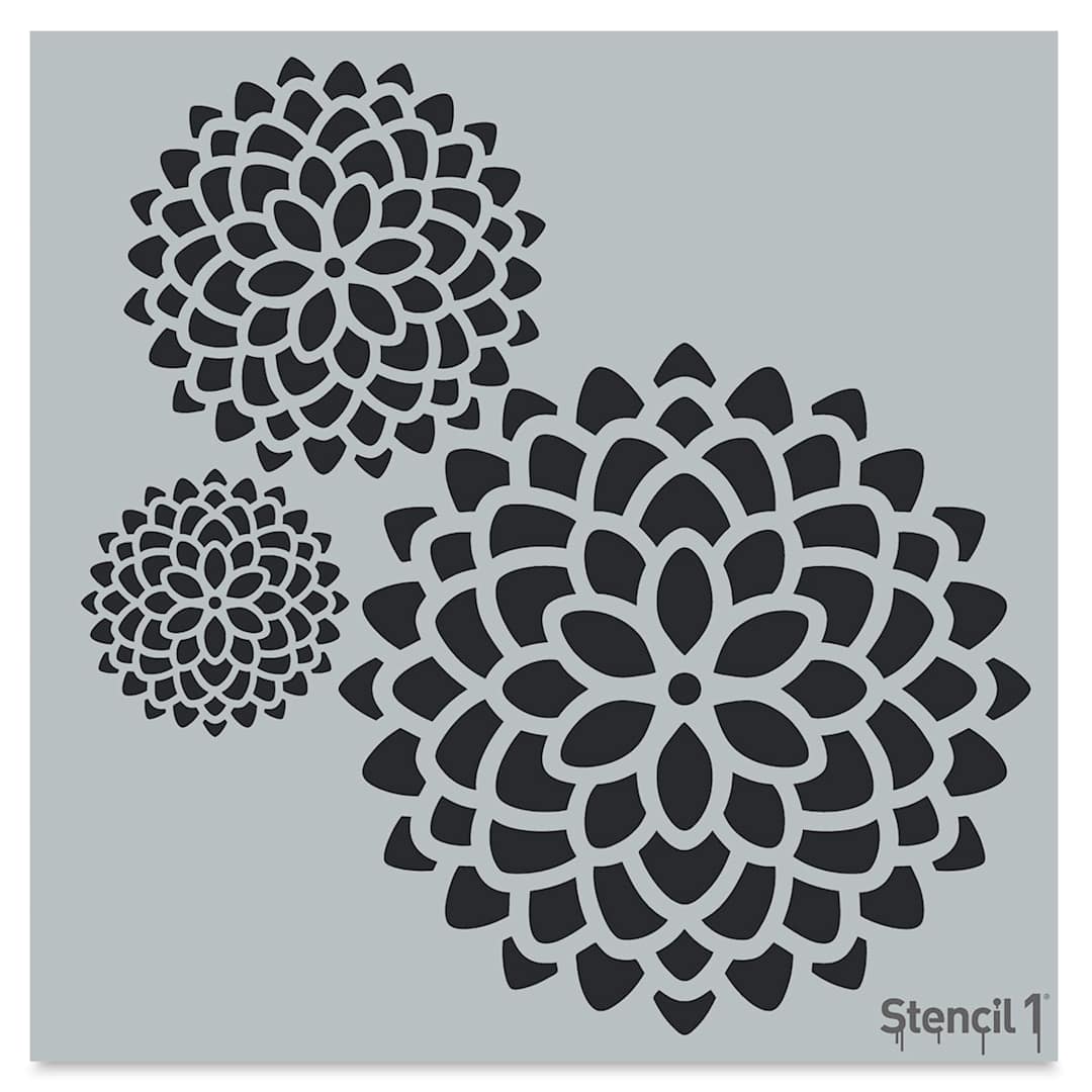 Open in modal - Stencil1 Stencil - Mums, 11'' x 11''