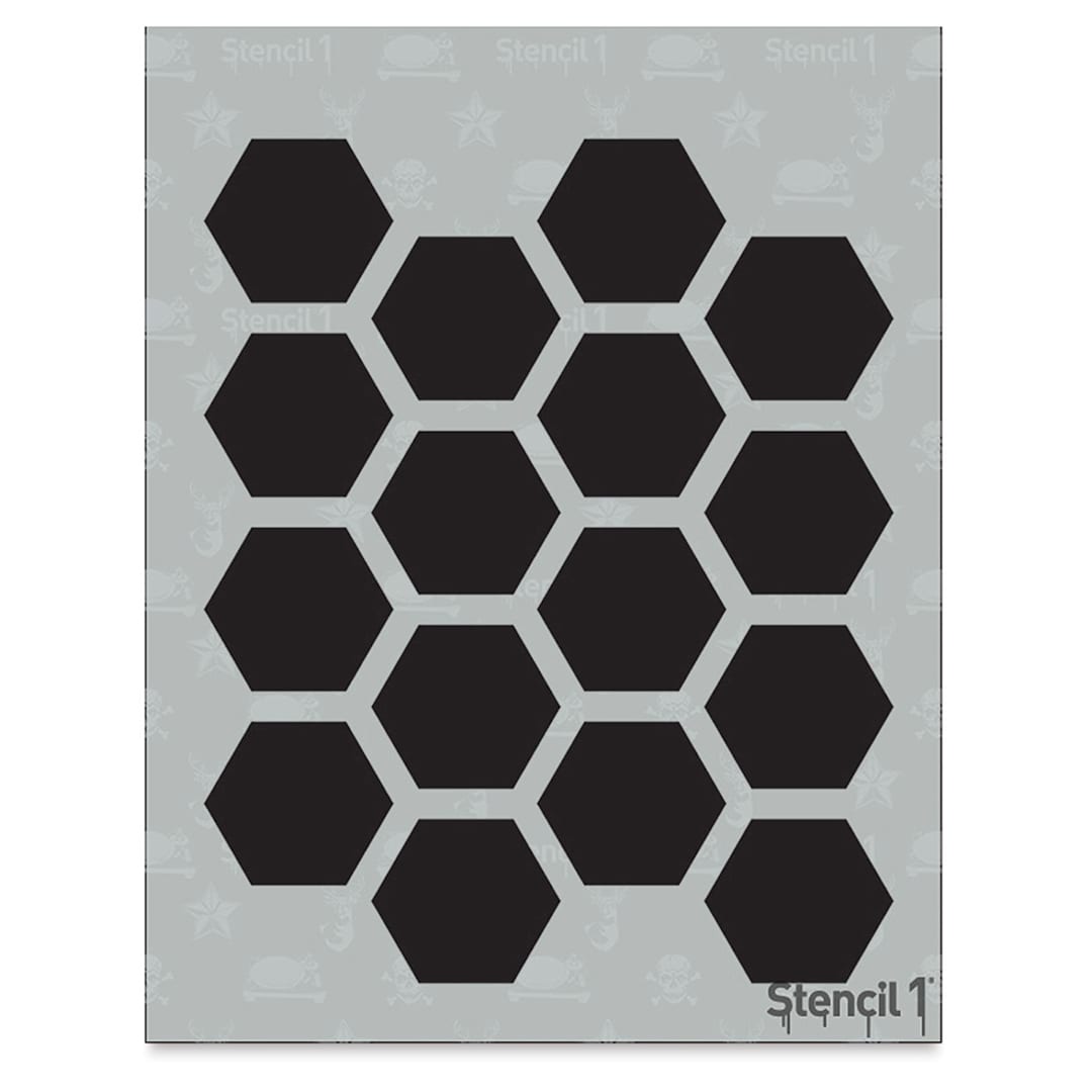 Open in modal - Stencil1 Stencil - Hexagon Stencil, Repeat Pattern, 8-1/2'' x 11''