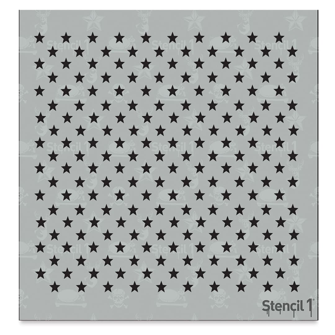 Open in modal - Stencil1 Stencil - Stars, Repeat Pattern, 5-3/4" x 6"