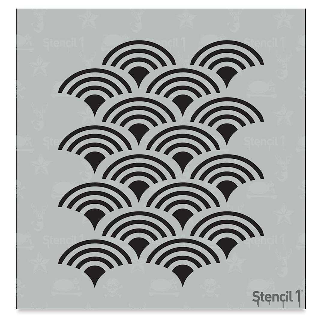 Open in modal - Stencil1 Stencil - Scallop, Repeat Pattern, 5-3/4" x 6"