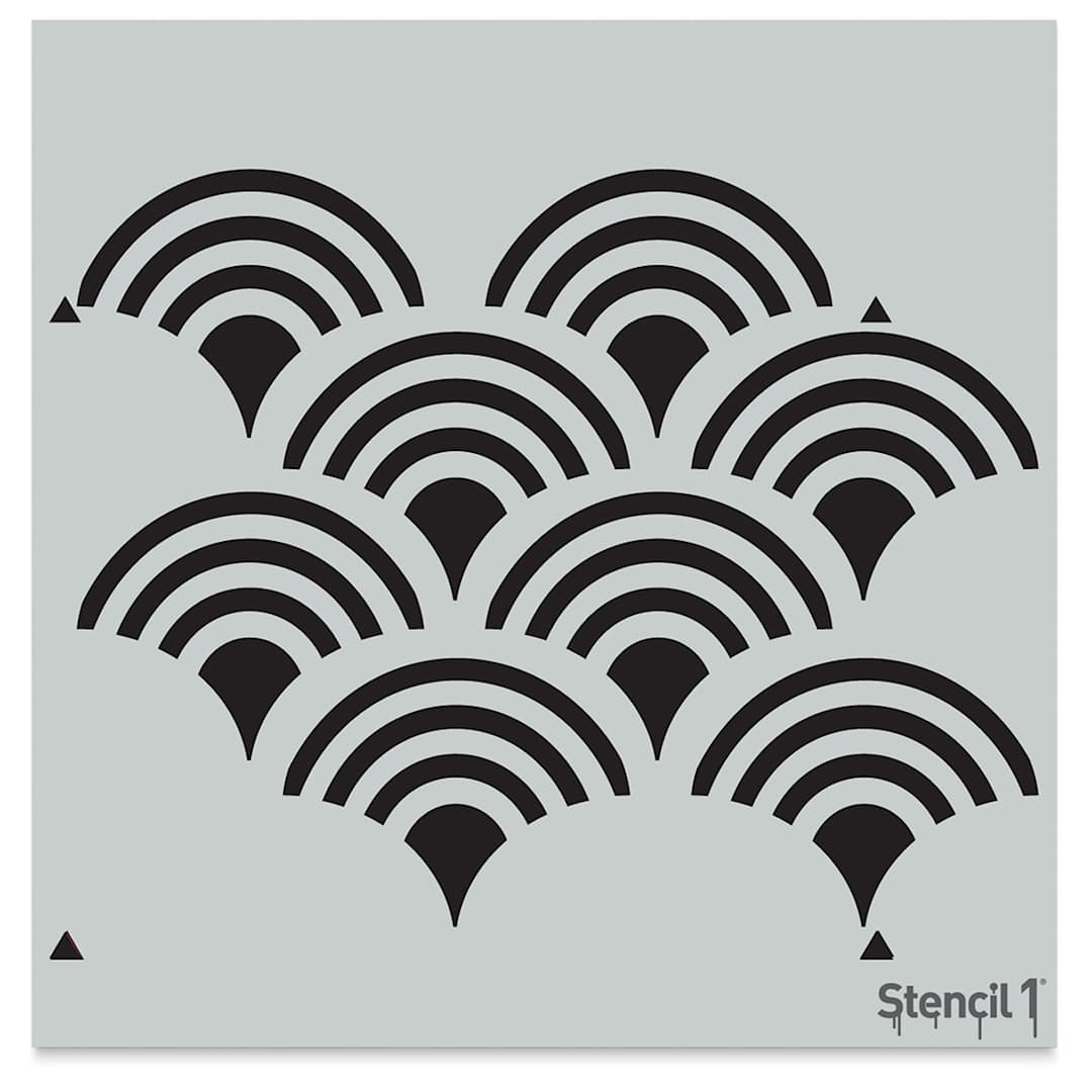 Open in modal - Stencil1 Stencil - Scallop, Repeat Pattern, 11" x 11"