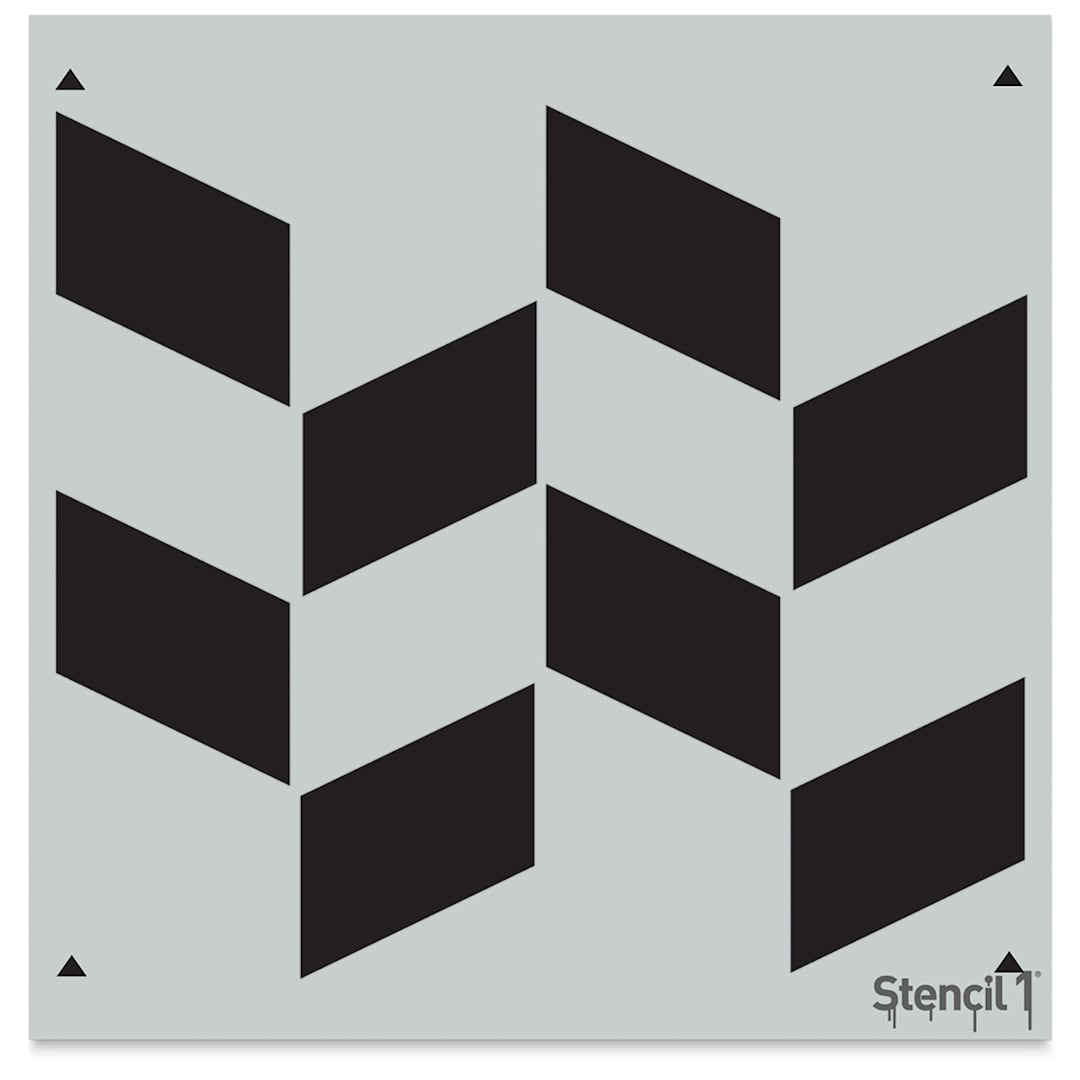 Open in modal - Stencil1 Stencil - Shifted Rectangles, Repeat Pattern, 11" x 11"