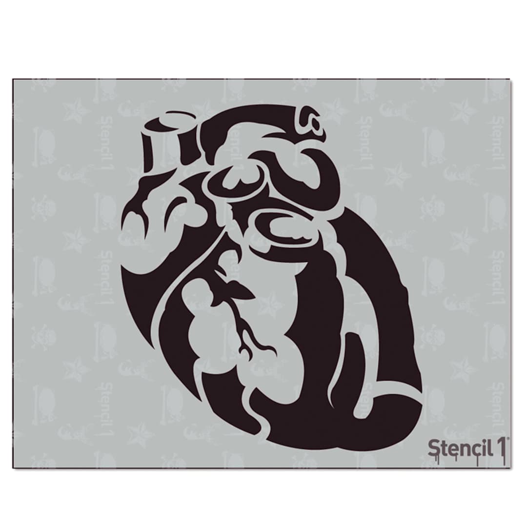 Open in modal - Stencil1 Stencil - Anatomical Heart, 8-1/2'' x 11''