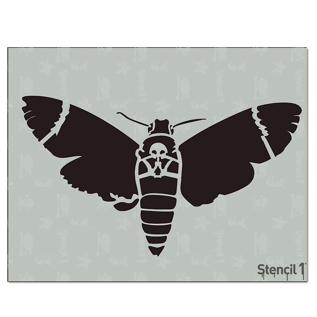 Open in modal - Stencil1 Stencil - Moth Skull, 8-1/2'' x 11''