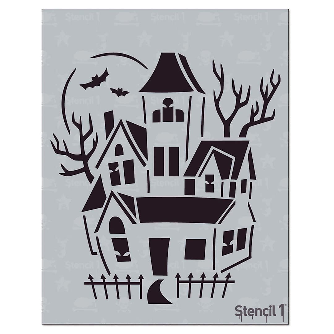 Open in modal - Stencil1 Stencil - Haunted House, 5-3/4'' x 6''