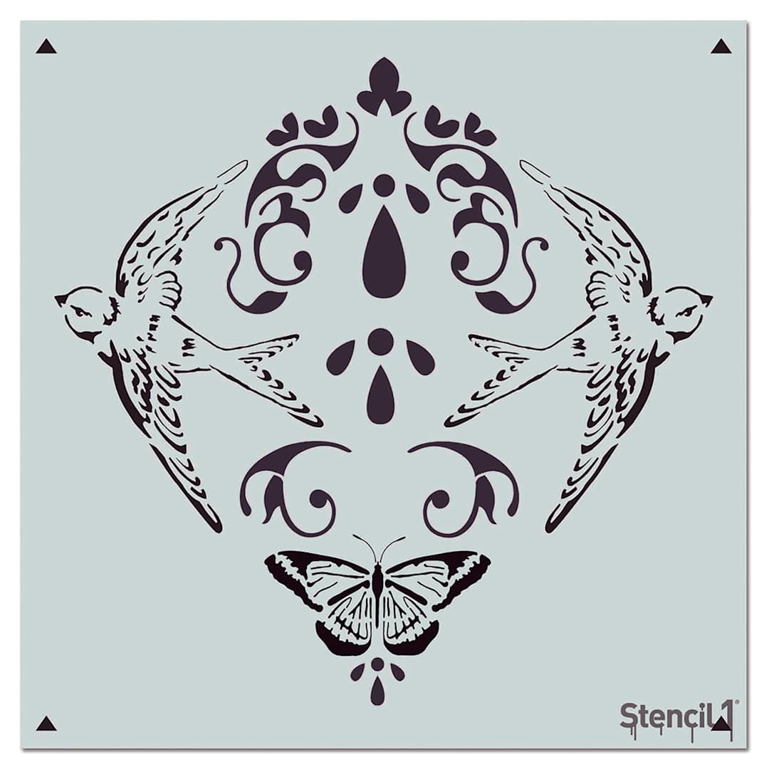 Open in modal - Stencil1 Stencil - Nature Damask, 11'' x 11''