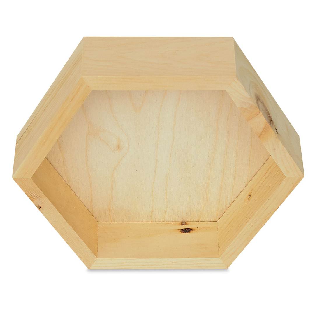 Open in modal - Walnut Hollow Pine Hexagon, - Front view of Small Hexagon