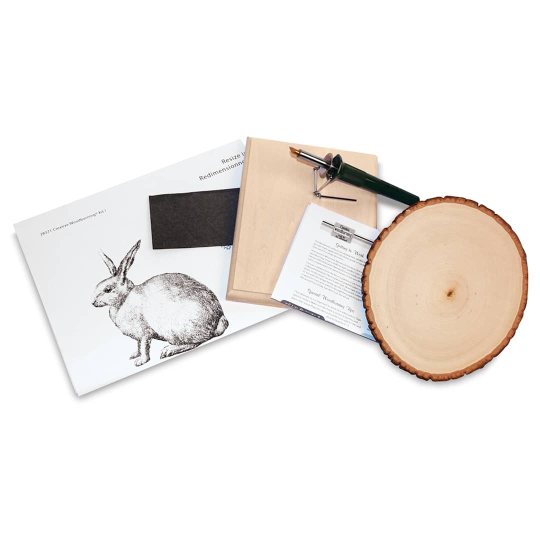 Open in modal - Walnut Hollow Creative Woodburning Kit - Components of Woodburning Kit shown 