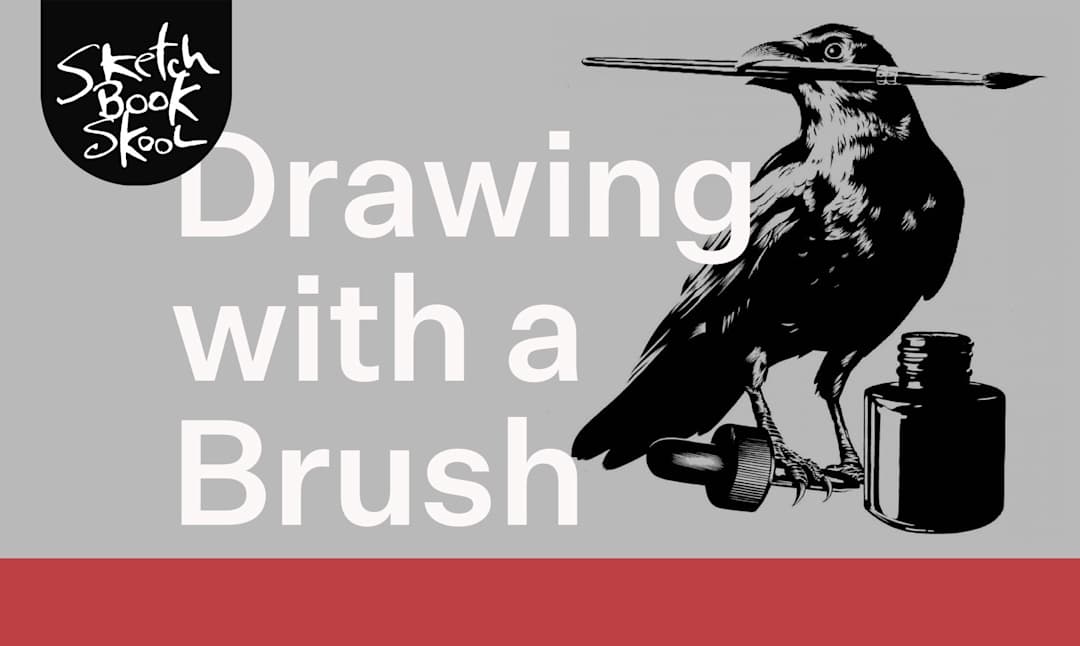 Open in modal - sketchbook skool drawing with a brush