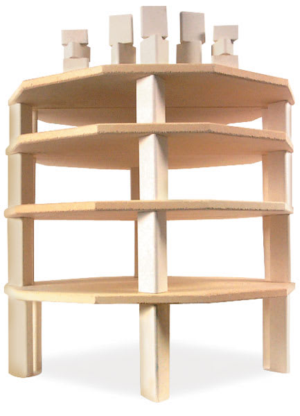 Open in modal - Skutt Kiln Furniture Kits - Model 1227 shown assembled with 8 half shelves in 4 levels