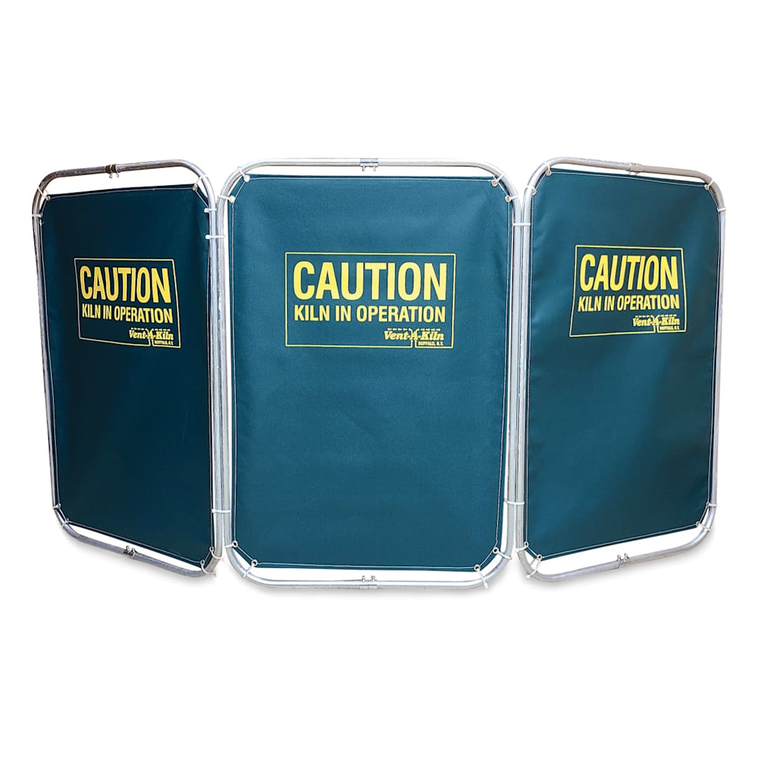Open in modal - Kiln Safety Screen - Single 3 panel Green screen shown set up 