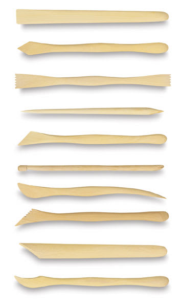 Open in modal - Boxwood Clay Tool Sets - Set of 10 8" long tools shown