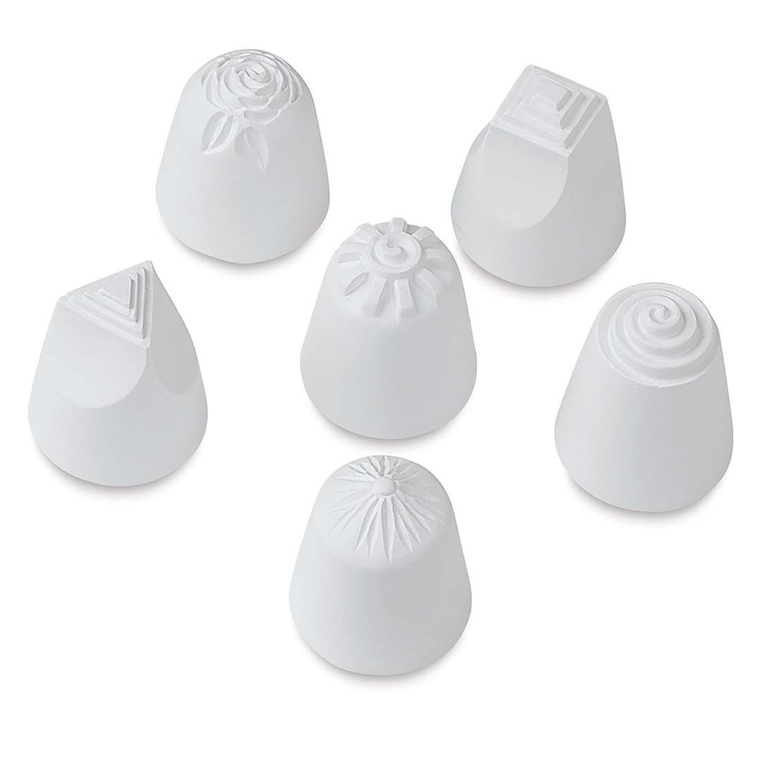 Open in modal - Mayco Press Tools - Top view of 6 pc 3D Designs Set 