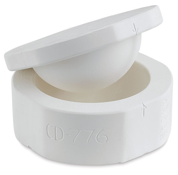 Open in modal - Mayco Slump and Hump Molds - Two piece Circle Mold shown slightly open