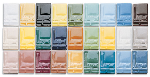 Open in modal - Laguna Lead-Free Gloss Glazes - Tile Chart showing colors available