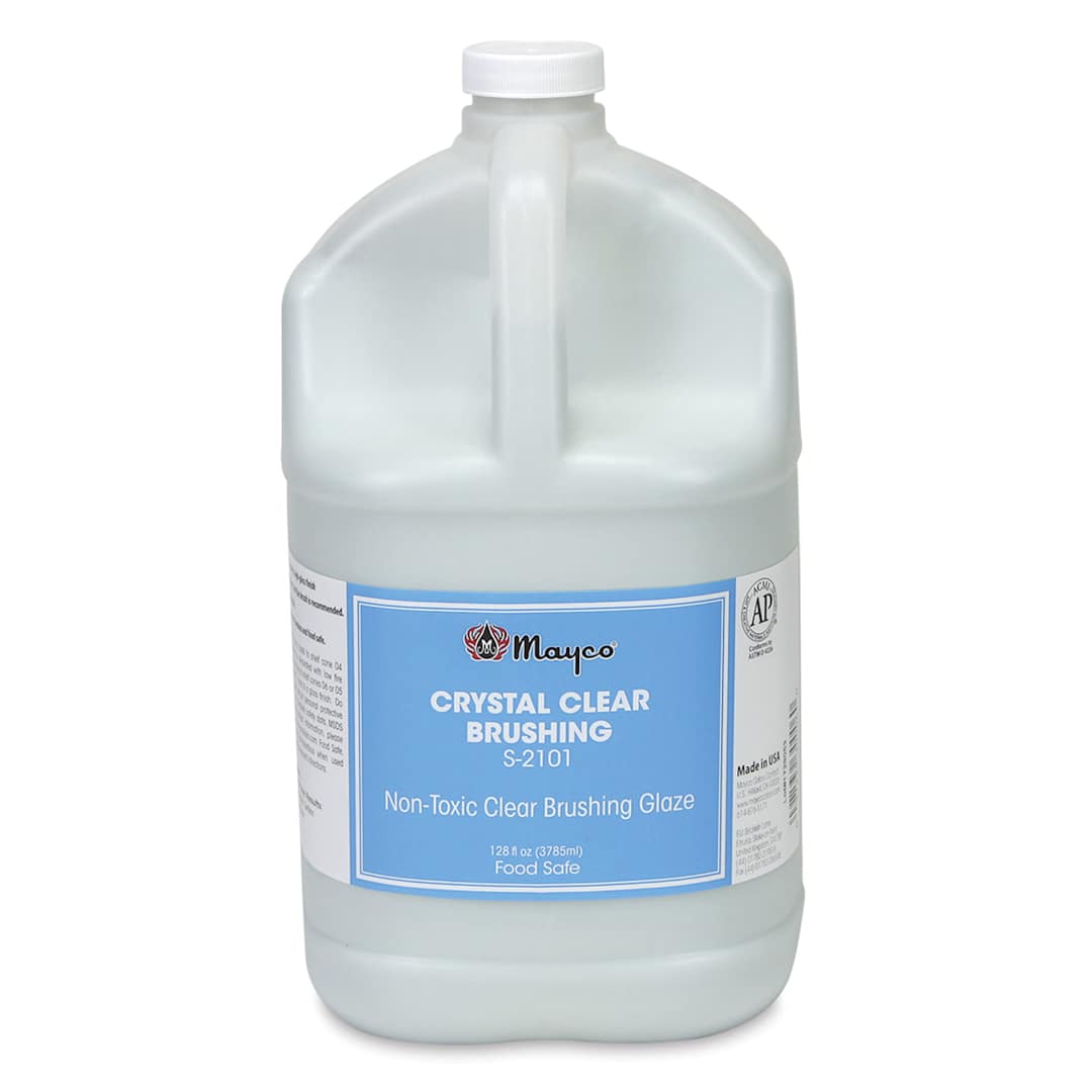 Open in modal - Mayco Crystal Clear Brushing Glaze - Front view of Gallon Jug