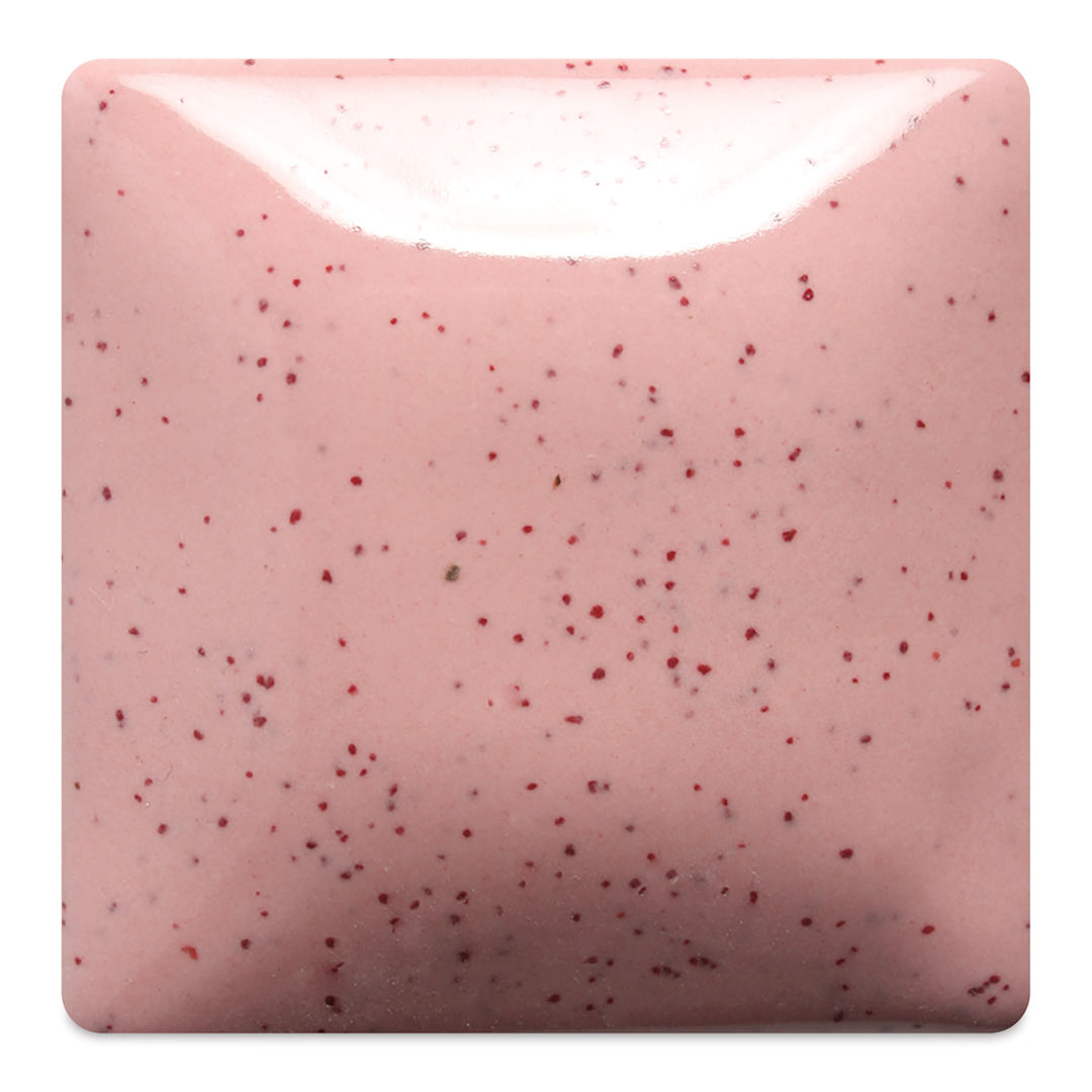 Open in modal - Mayco Speckled Stroke & Coat Glaze - Speckled Pink-A-Boo, fired at cone 06 oxidation