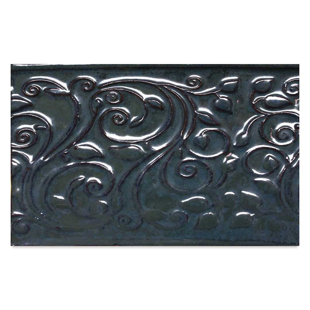 Open in modal - Amaco Opalescent Glaze - Black Tulip, finished example