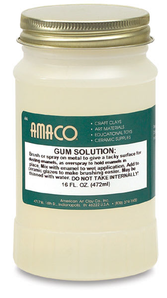 Open in modal - Amaco Gum Solution - Front of 16 oz Jar