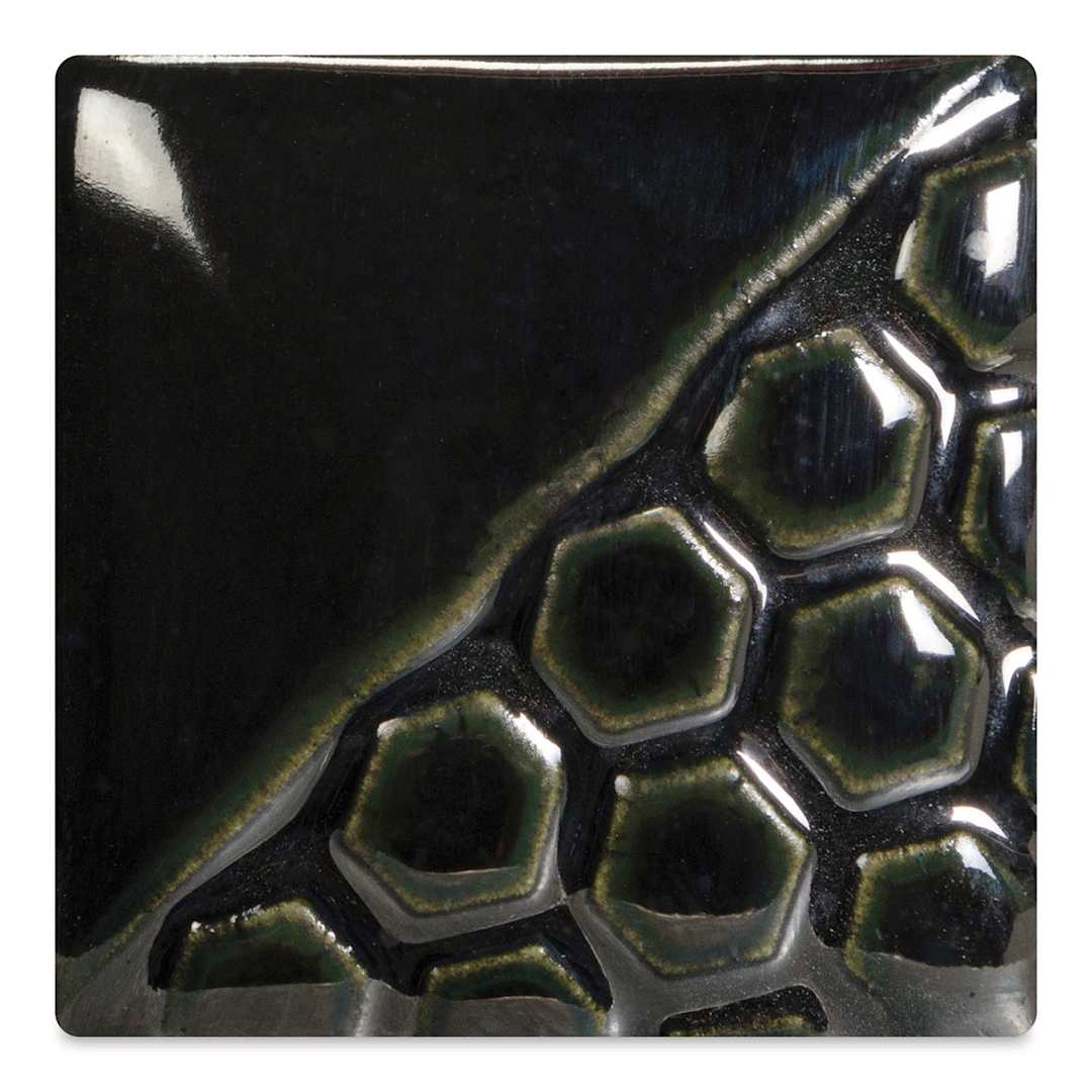 Open in modal - Mayco Elements Glaze - Black Ice, fired at cone 06 oxidation