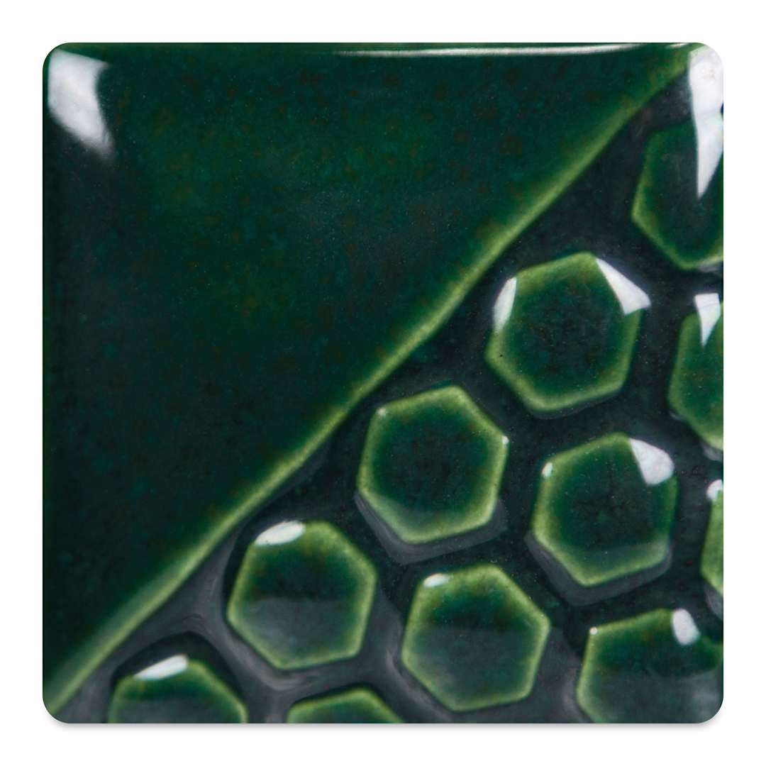 Open in modal - Mayco Elements Glaze - Bottle Green, fired at cone 06 oxidation