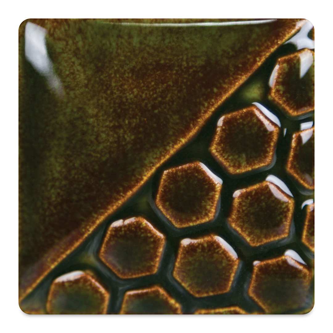 Open in modal - Mayco Elements Glaze - Pine Needles, fired at cone 06 oxidation