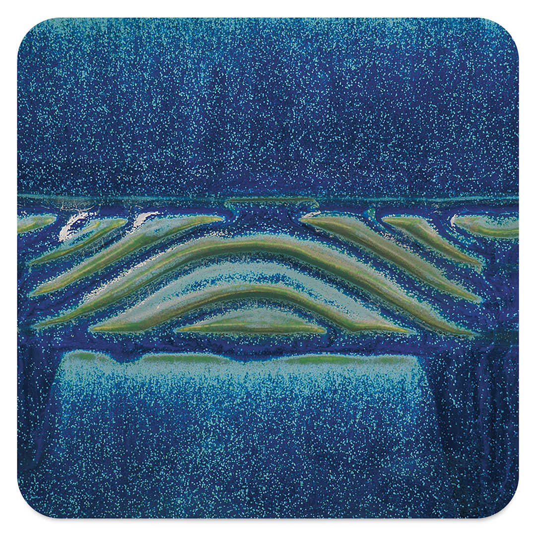 Open in modal - Amaco Potter's Choice Glaze - Pint, Tuscan Blue fired to cone 5 oxidation