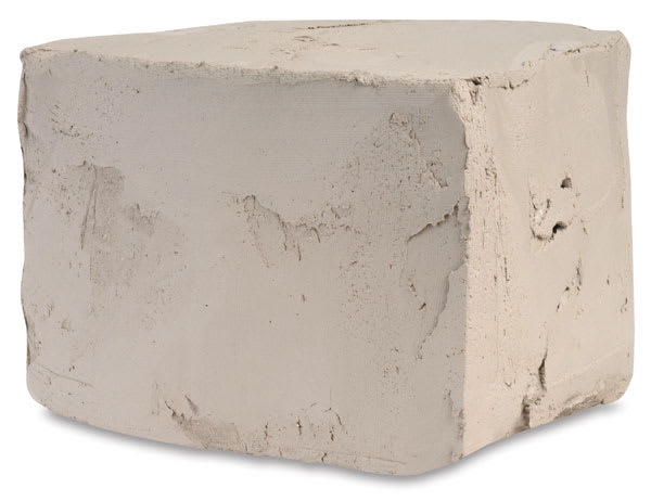 Open in modal - Amaco No. 46 Buff Stoneware Clay - block of wet clay shown