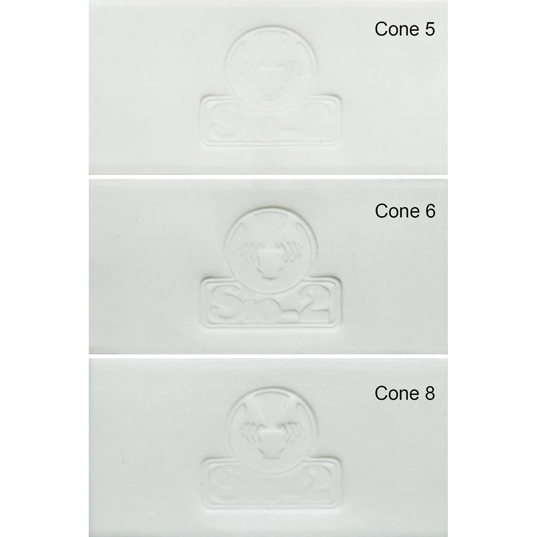 Open in modal - Sio-2 Aneto White Porcelain Clay -examples fired to cones 5, 6, and 8