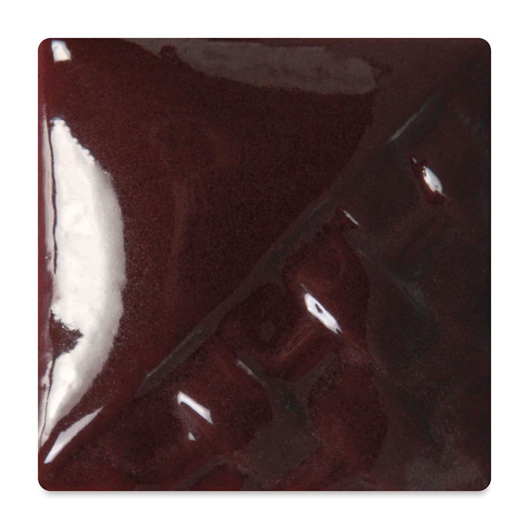 Open in modal - Mayco Stoneware Classic Glaze - Cordovan, fired at cone 6 oxidation