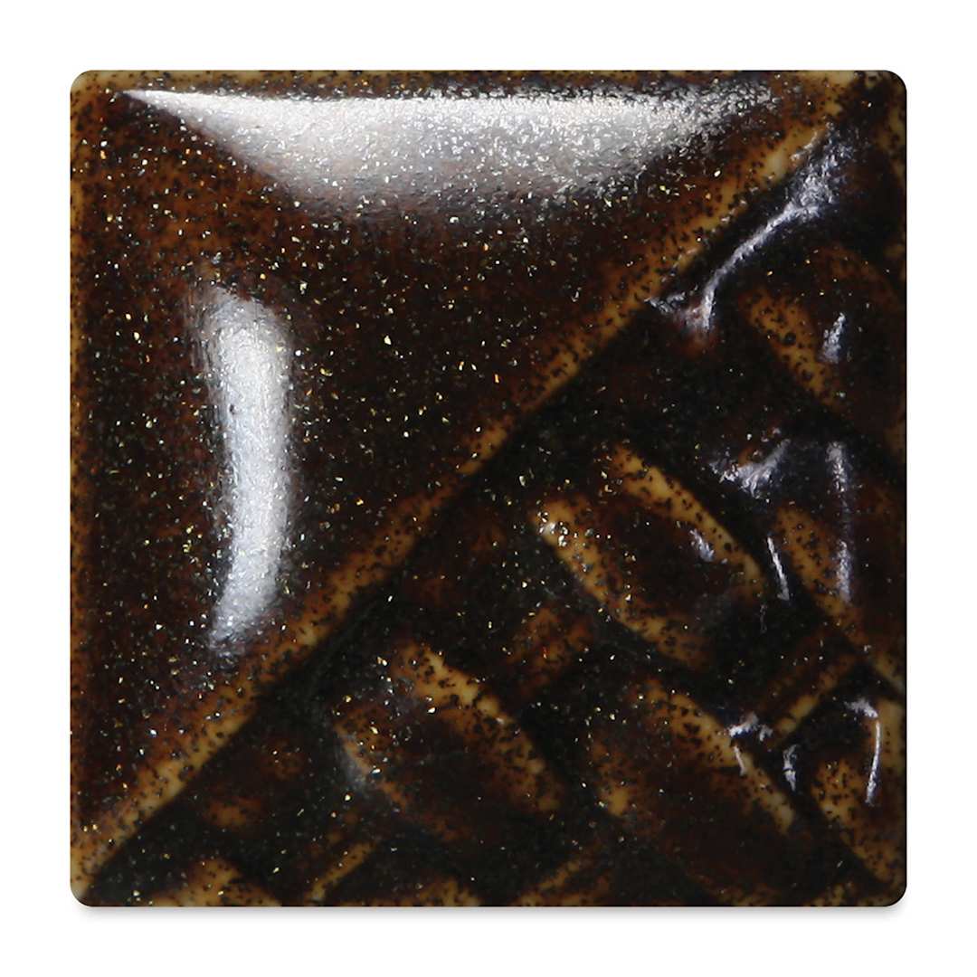 Open in modal - Mayco Stoneware Classic Glaze - Fool's Gold, fired at cone 6 oxidation