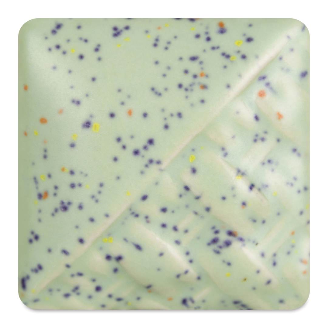 Open in modal - Mayco Stoneware Classic Glaze - Mint Speck, fired at cone 6 oxidation
