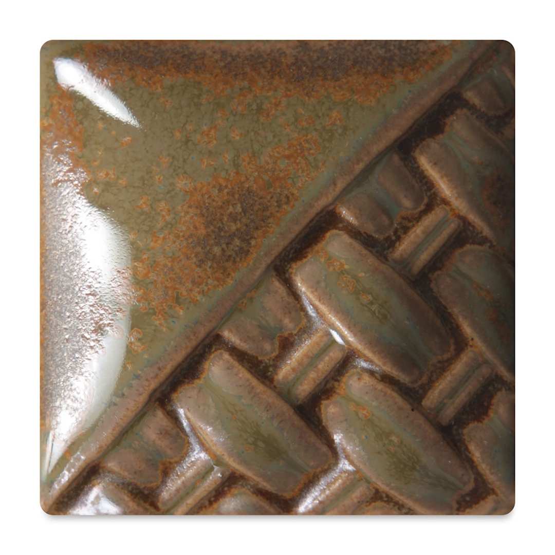 Open in modal - Mayco Stoneware Classic Glaze - Olivine, fired at cone 6 oxidation