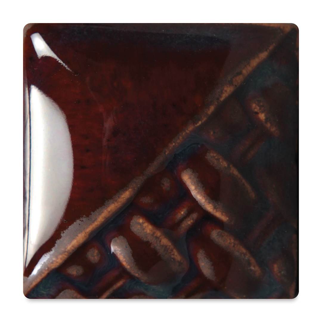 Open in modal - Mayco Stoneware Classic Glaze - Root Beer, fired at cone 6 oxidation