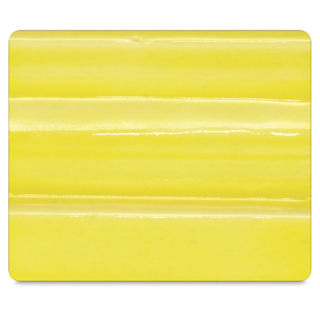 Open in modal - Spectrum Stoneware Glazes - Finished tile showing Butter Yellow Glaze color